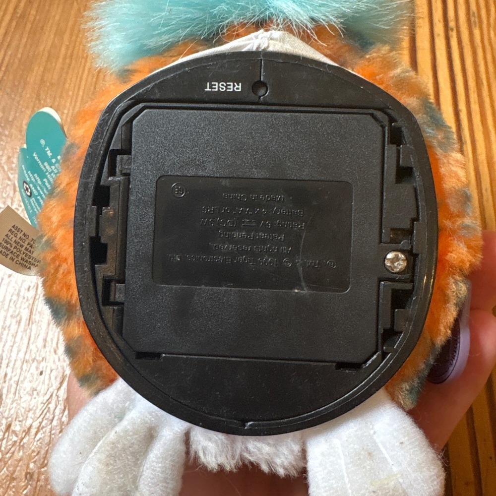 Tiger Furby Babies Vintage 1999 Blue Turtle Leopard Print Orange Blue SIZE Small - Picture 7 of 7
